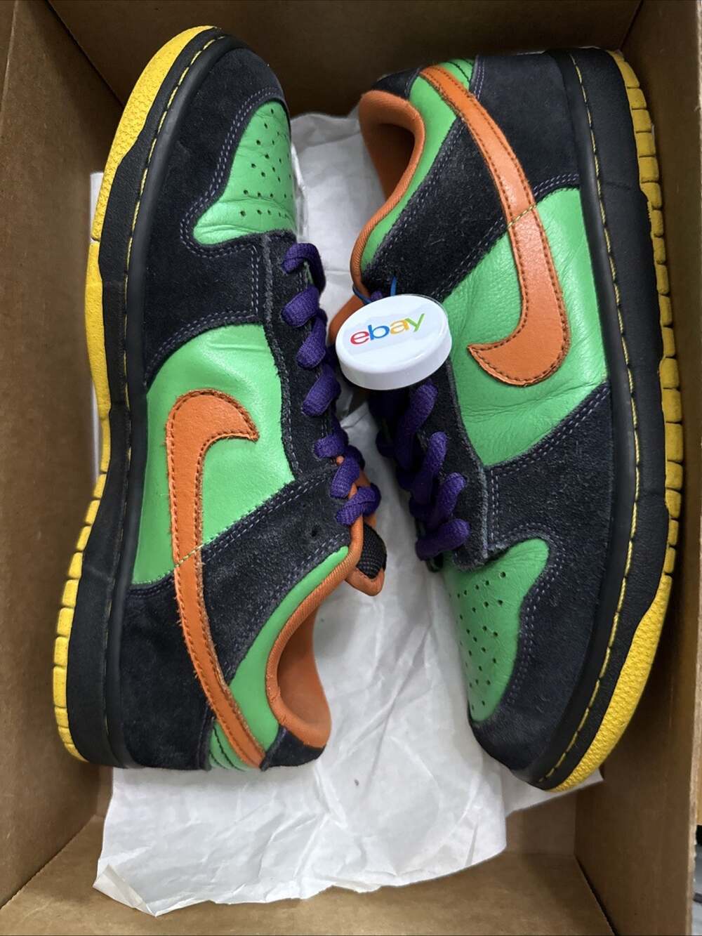 Size 8 - Nike Dunk Premium SB Low Green Spark Hoop Orange Halloween 313170 381